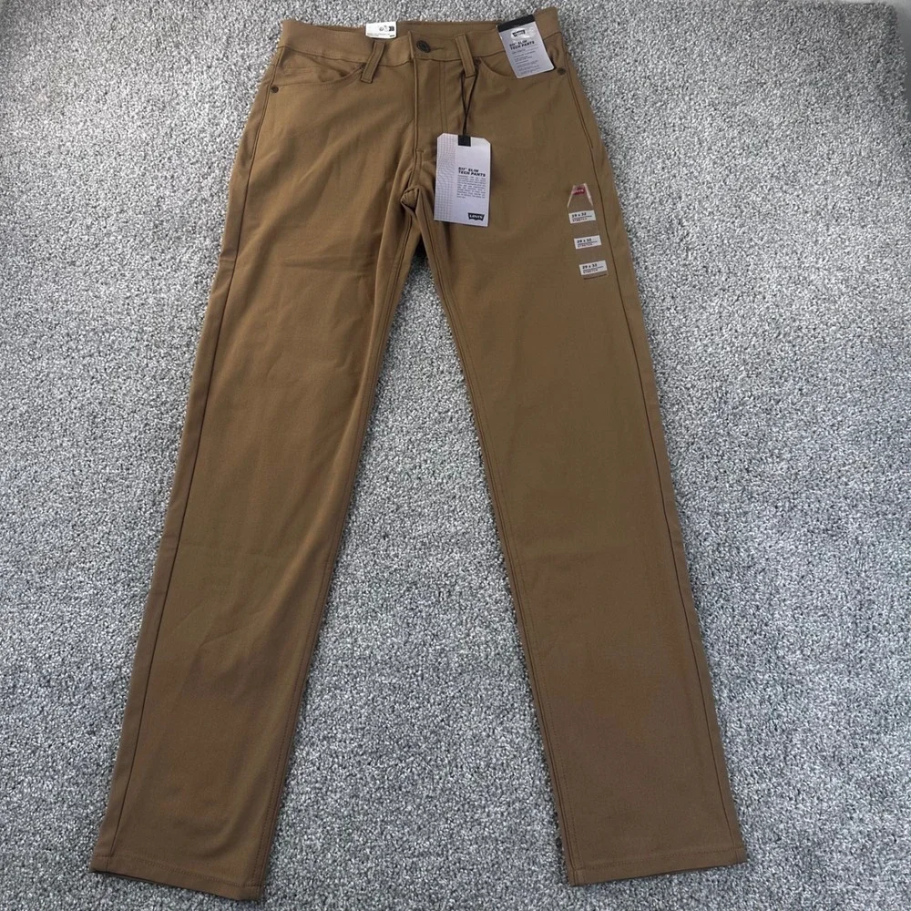 Levis 511 Slim Tech Pants Mens 29x32 Brown Stretch Quick Dry Casual Preppy NWT